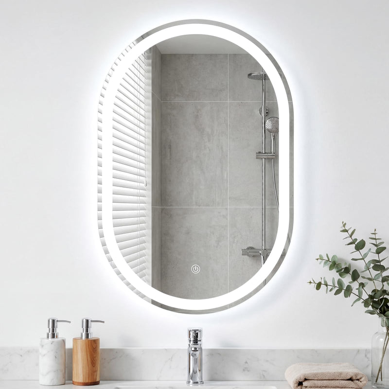 Viviendo 50 × 75 cm Oval LED Bathroom Mirror – 75 cm Oval