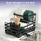Adivo 2-Tier Dish Drying Rack – Black, view 3