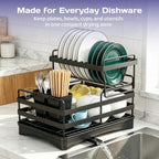 Adivo 2-Tier Dish Drying Rack – Black, view 5