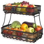 Adivo 2-Tier Fruit and Vegetable Basket – Rectangular