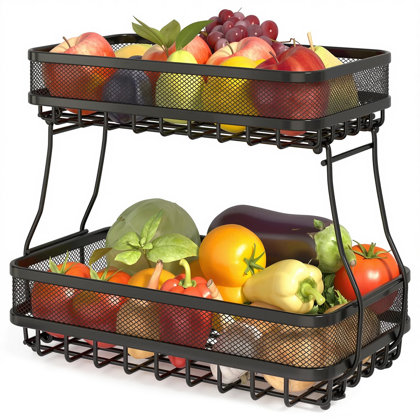 Adivo 2-Tier Fruit and Vegetable Basket – Rectangular