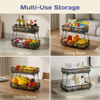 Adivo 2-Tier Fruit and Vegetable Basket – Rectangular, view 7