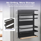 Adivo 2-Tier Magnetic Fridge Spice Rack – Black, view 2