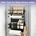 Adivo 2-Tier Magnetic Fridge Spice Rack – Black, view 3