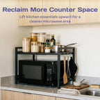 Adivo 2-Tier Microwave Oven Rack – Black, view 2