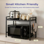 Adivo 2-Tier Microwave Oven Rack – Black, view 7