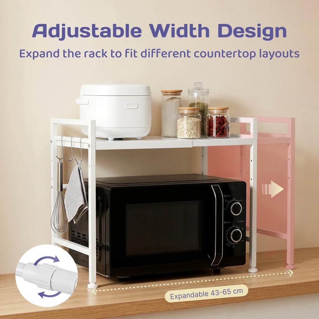 Adivo 2-Tier Microwave Oven Rack – White, view 3
