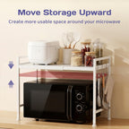 Adivo 2-Tier Microwave Oven Rack – White, view 4