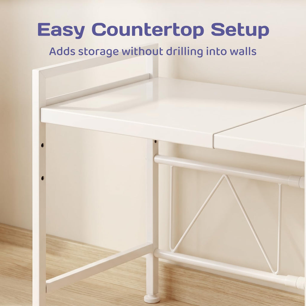 Adivo 2-Tier Microwave Oven Rack – White, view 6