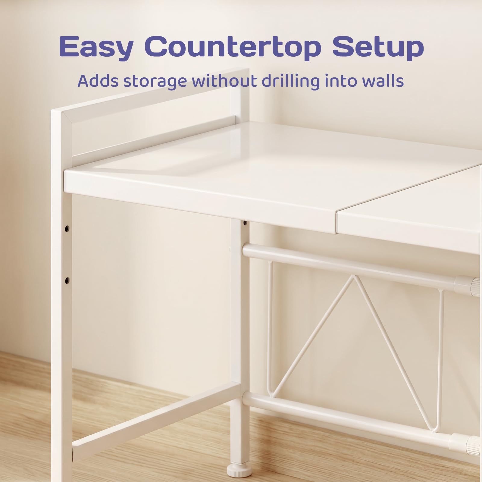 Adivo 2-Tier Microwave Oven Rack – White, view 6