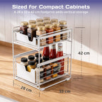 Adivo 2-Tier Sliding Drawer Organiser – White, view 4