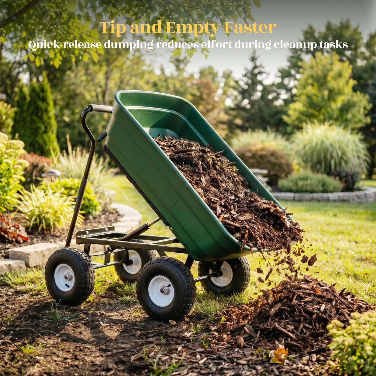 Hortikraft 270 kg Garden Dump Cart, view 3