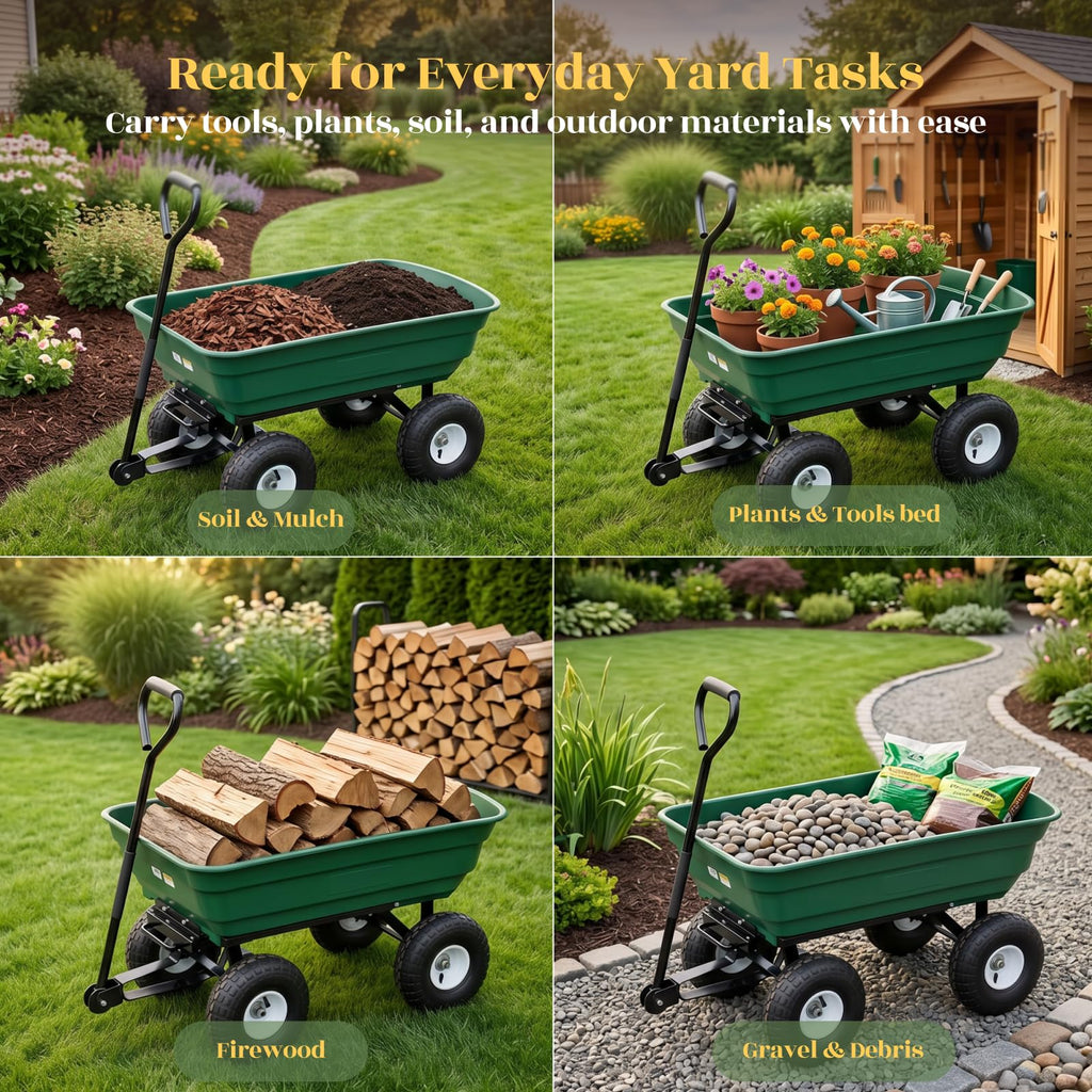 Hortikraft 270 kg Garden Dump Cart, view 6