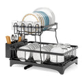 Adivo 49 cm 2-Tier Dish Drying Rack – Black