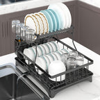 Adivo 49 cm 2-Tier Dish Drying Rack – Black, view 3