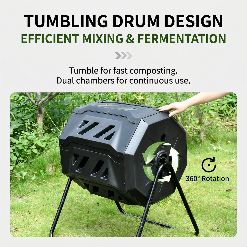 Hortikraft 160 L Tumbling Compost Bin – feature and detail image 3