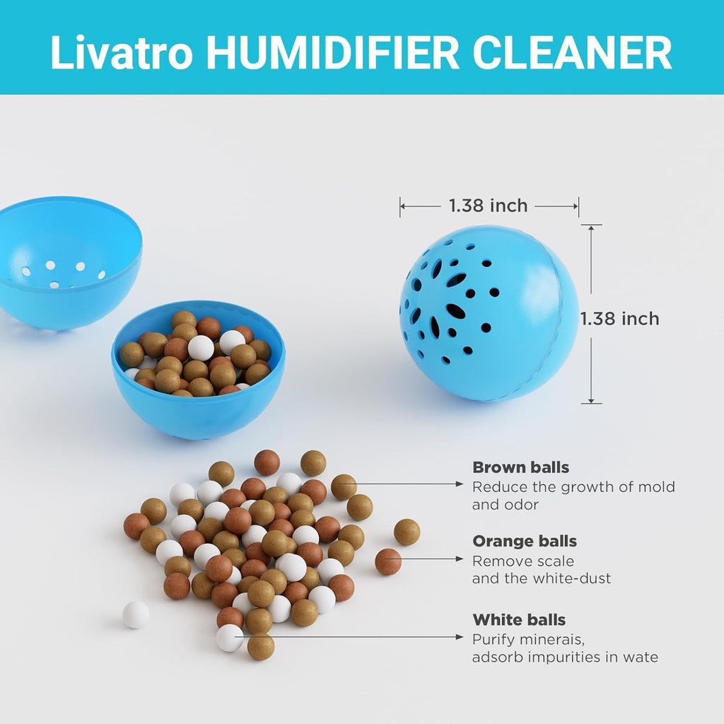 LIVATRO Humidifier Water Filter Balls 6-Pack - Blue