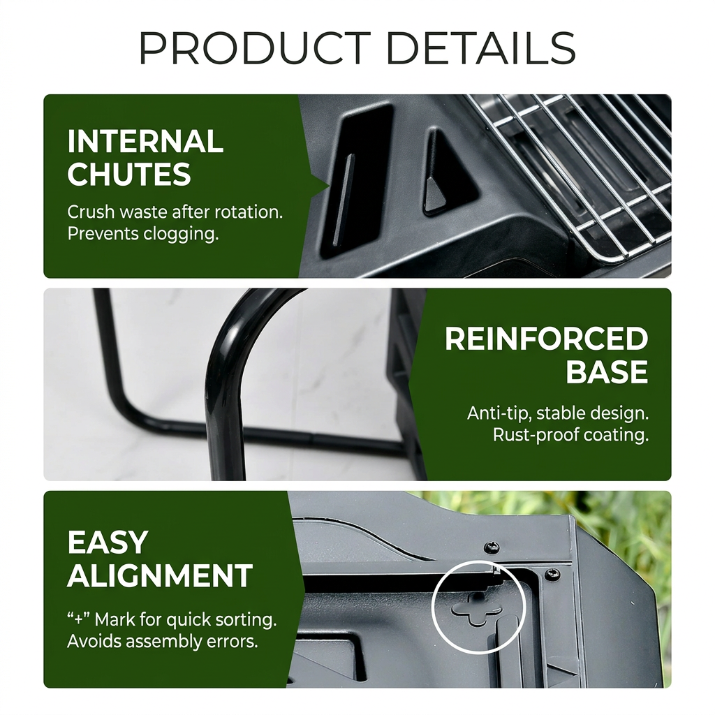 Hortikraft 160 L Tumbling Compost Bin – feature and detail image 5