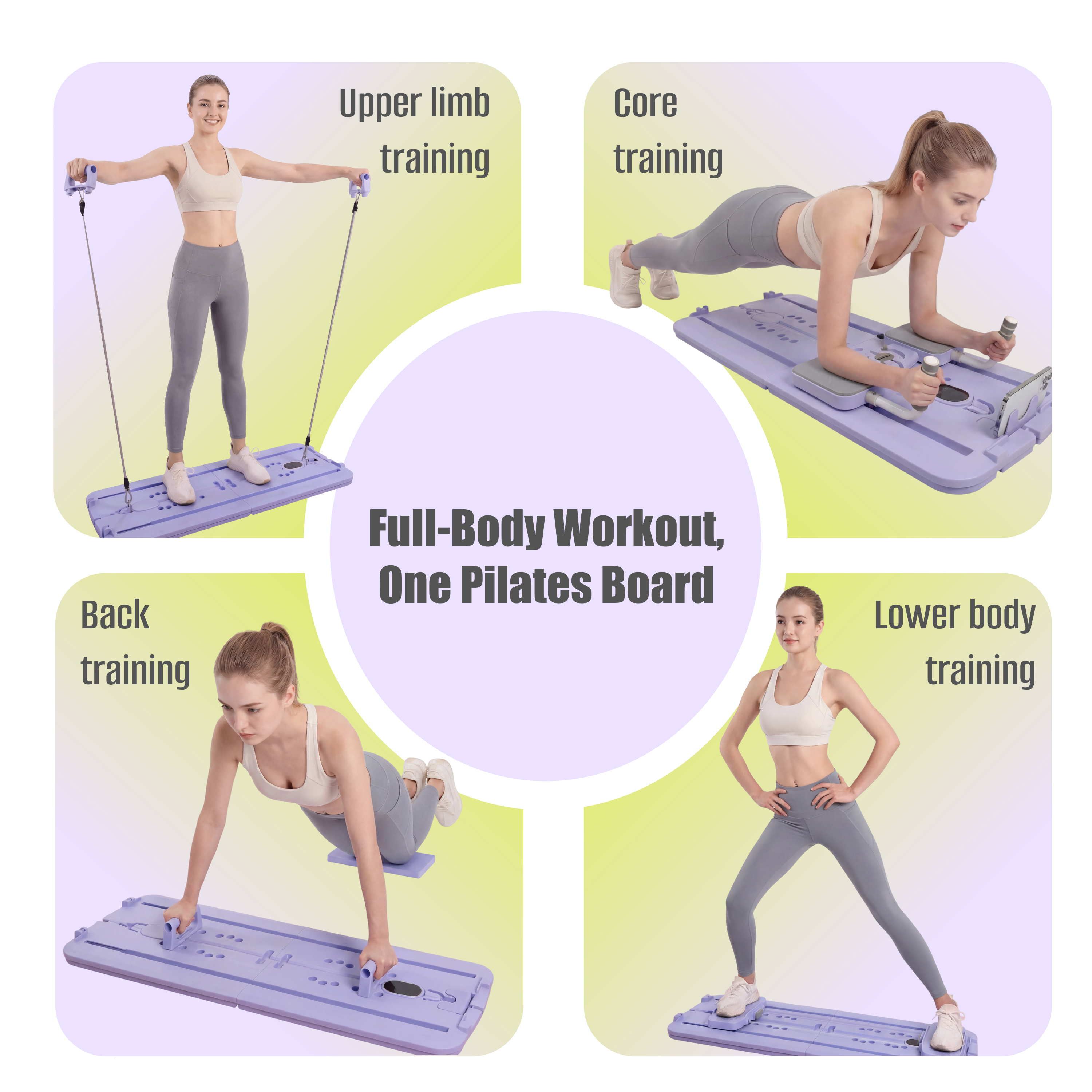 MaxU Foldable Pilates Reformer Board with Counter – Lavender feature image 3