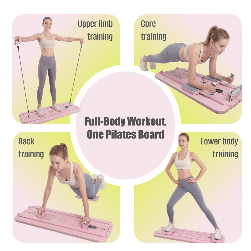 MaxU Foldable Pilates Reformer Board with Counter – Pink feature image 3