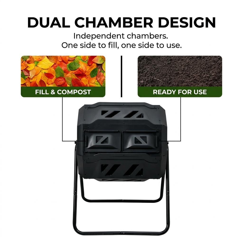 Hortikraft 160 L Tumbling Compost Bin – feature and detail image 8