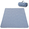 Adivo waterproof geometric picnic blanket – Blue Geometric, 150 × 200 cm