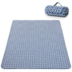 Adivo waterproof geometric picnic blanket – Blue Geometric, 150 × 200 cm