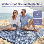 Adivo waterproof geometric picnic blanket – Blue Geometric, 150 × 200 cm, view 2