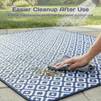 Adivo waterproof geometric picnic blanket – Blue Geometric, 150 × 200 cm, view 5