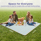 Adivo waterproof geometric picnic blanket – Blue & Yellow Geometric, 200 × 200 cm, view 3