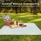 Adivo waterproof geometric picnic blanket – Blue & Yellow Geometric, 200 × 200 cm, view 7