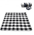 Adivo waterproof tartan picnic blanket – Black & Grey Tartan, 150 × 200 cm