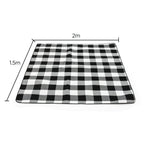 Adivo waterproof tartan picnic blanket – Black & Grey Tartan, 150 × 200 cm, view 2