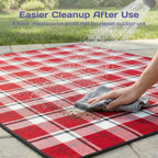 Adivo waterproof tartan picnic blanket – Red Tartan, 200 × 200 cm, view 5