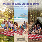 Adivo waterproof tartan picnic blanket – Red Tartan, 200 × 300 cm, view 6