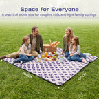Adivo waterproof geometric picnic blanket – Purple Geometric, 200 × 200 cm, view 3