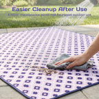 Adivo waterproof geometric picnic blanket – Purple Geometric, 200 × 200 cm, view 5