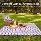 Adivo waterproof geometric picnic blanket – Purple Geometric, 200 × 200 cm, view 7
