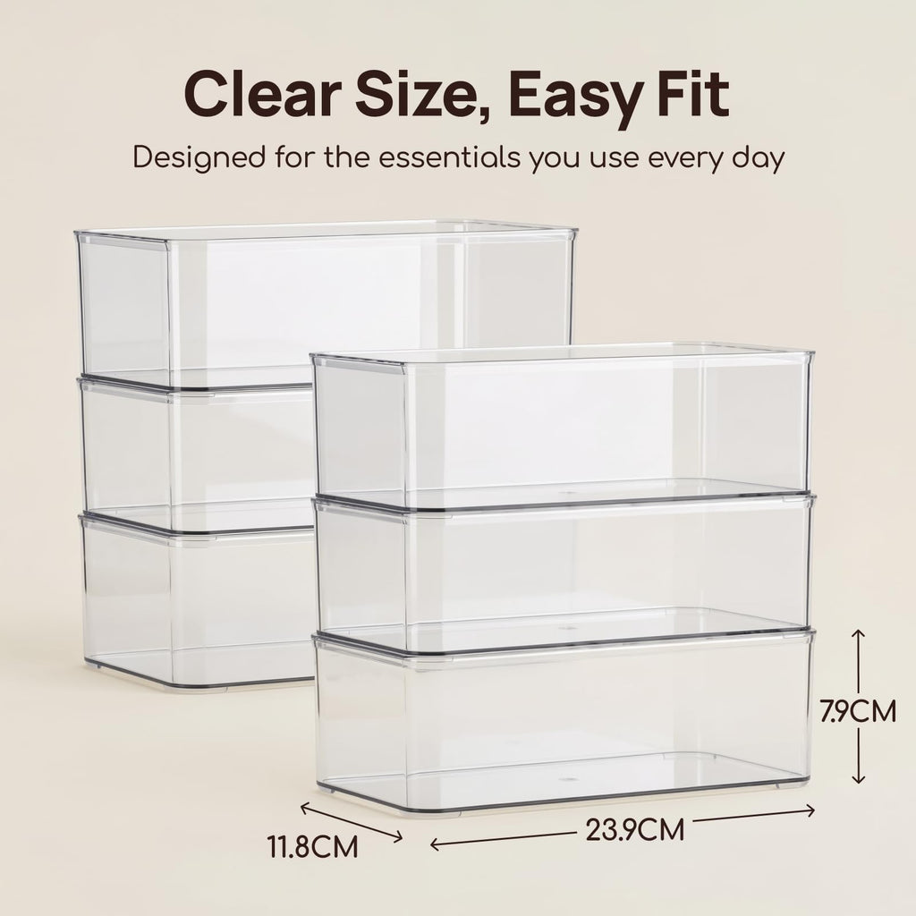 Viviendo Clear Storage Boxes – 6 Pack, view 8