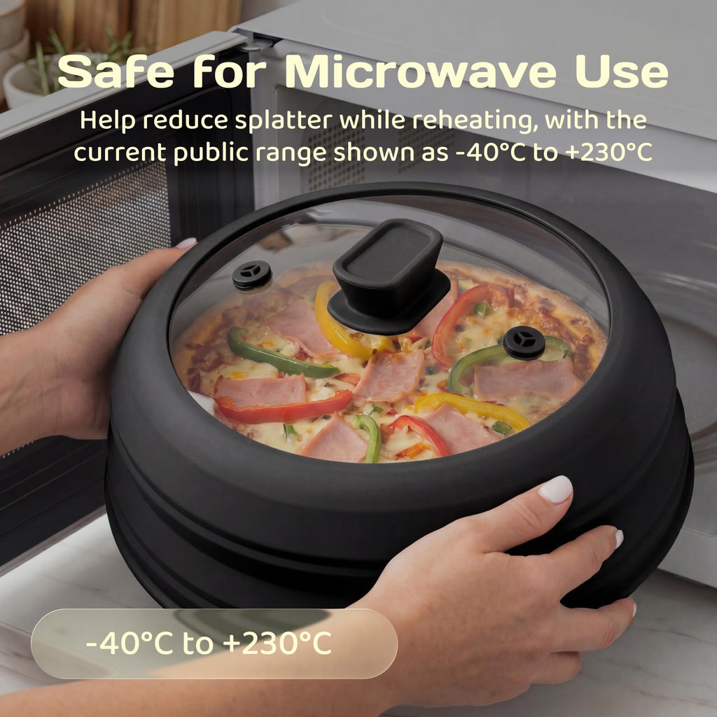 Adivo Collapsible Silicone Splatter Guard – Black / Small, view 3
