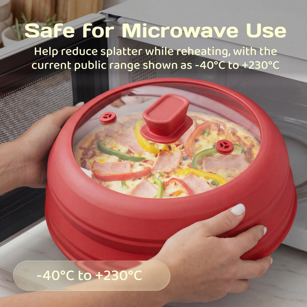 Adivo Collapsible Silicone Splatter Guard – Red / Small, view 3