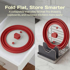 Adivo Collapsible Silicone Splatter Guard – Red / Small, view 8