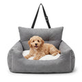 Furry Much Dog Car Booster Seat – Grey – Light Grey