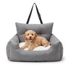 Furry Much Dog Car Booster Seat – Grey – Light Grey