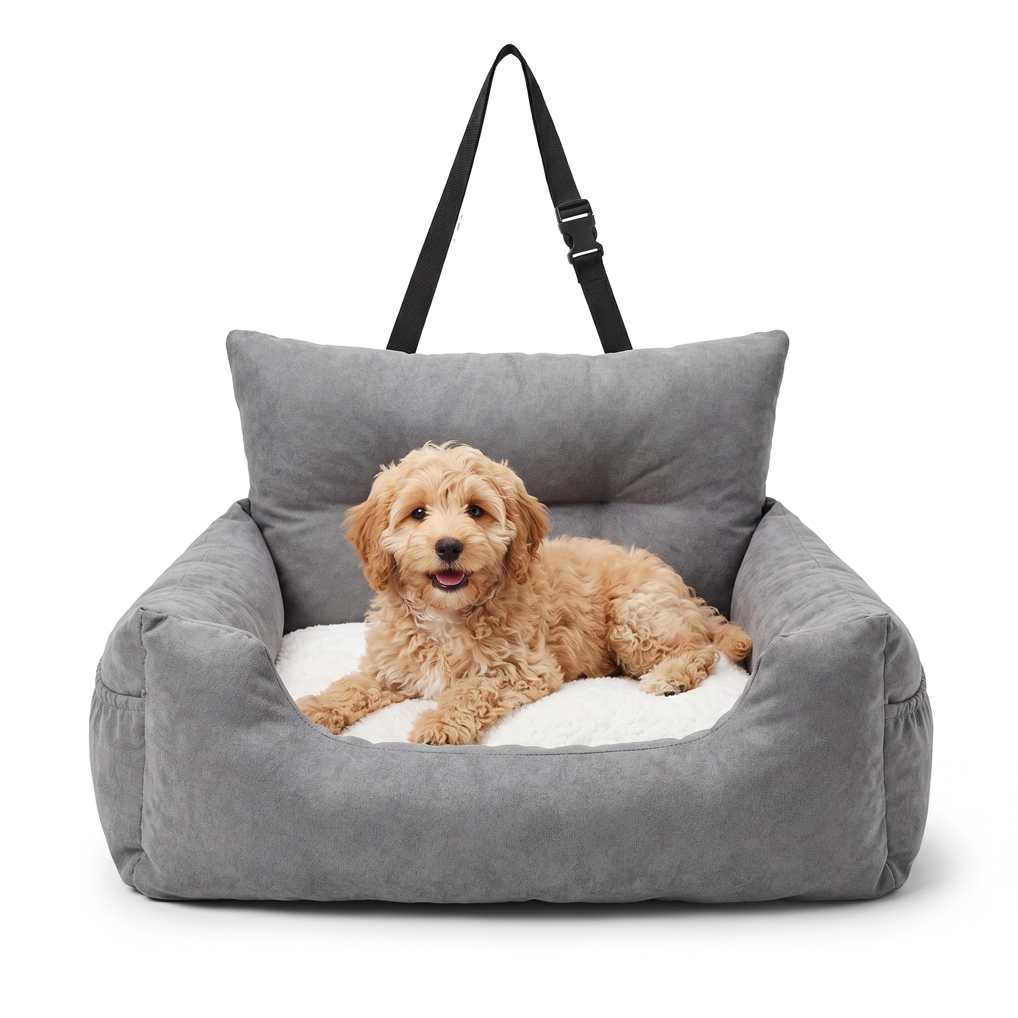 Furry Much Dog Car Booster Seat – Grey – Light Grey