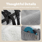 Furry Much Dog Car Booster Seat – Grey – Light Grey, view 5