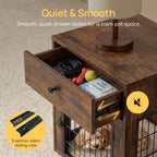Viviendo Dog Crate End Table with Mat and Charging Station – Brown, view 7