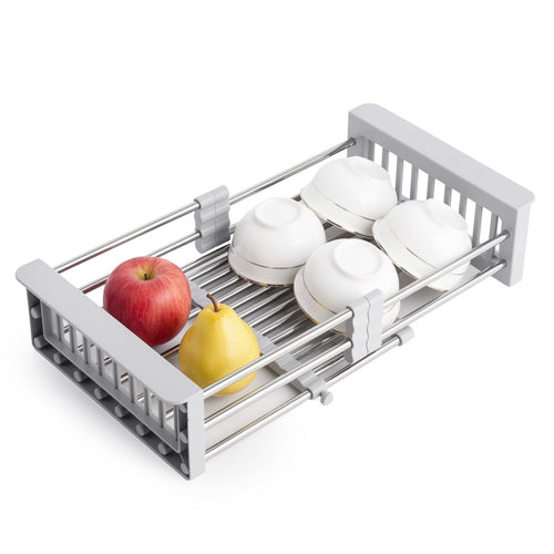 Adivo Expandable Over-Sink Dish Rack – Grey