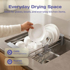 Adivo Expandable Over-Sink Dish Rack – Grey, view 4