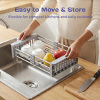 Adivo Expandable Over-Sink Dish Rack – Grey, view 7